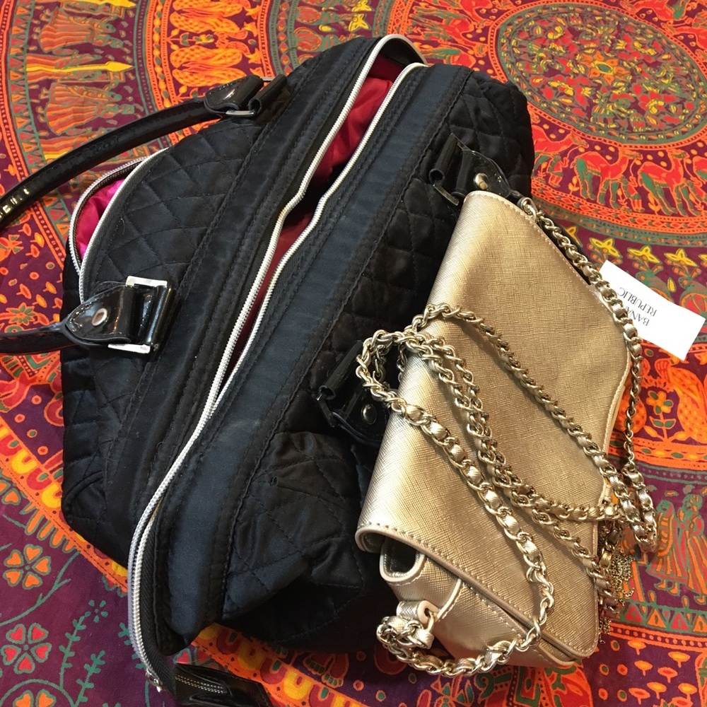 Makeup bag and purse
